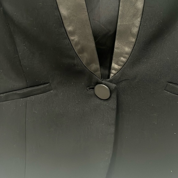 Rebecca Taylor black blazer with leather trim size 2 - Picture 6 of 6